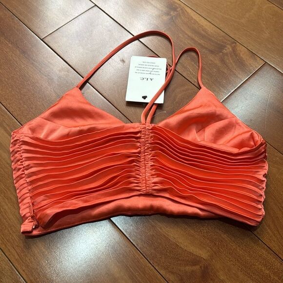 NWT ALC Pleated Coral Crop Camisole Top size 2 - Picture 5 of 12